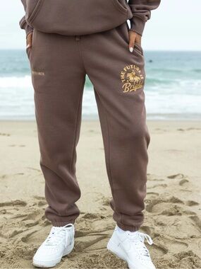 ELEVATED FAITH THE FUTURE IS BRIGHT BROWN COTTON BLEND JOGGER SZ M